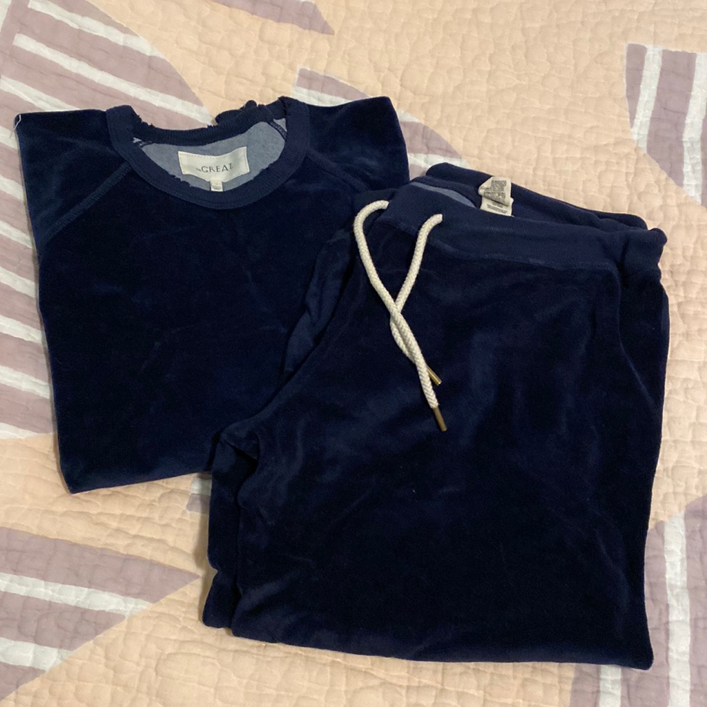 The Great Velour Set In Navy